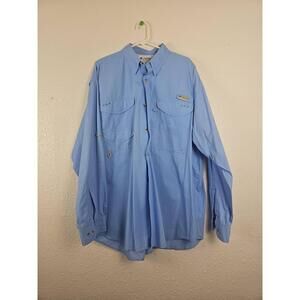 Columbia FM7120 Blue Long Sleeve Button-Up Pockets Performance XL Shirt